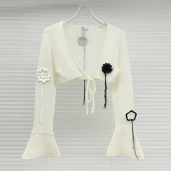 Danielle Ivory Flower Embroidered Cardigan