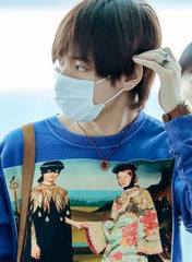Taehyung Silver Red Pendant Necklace
