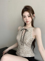 Moka Sequins Bow Top