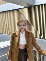 Rami Beige Classic Beret Hat