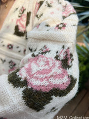 Winter Floral Crop Cardigan
