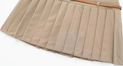 Ruka Beige Pleated Belted Skirt