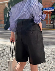 Soobin Faux Leather Shorts