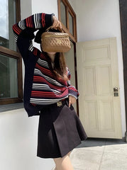 Jake Noir Crimson Striped Sweater