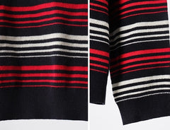 Jake Noir Crimson Striped Sweater