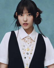 Haerin Black White Shirt Dress Set
