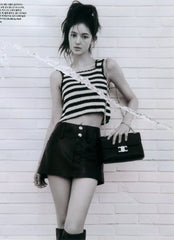 Danielle Noir White Stripe Knit Top