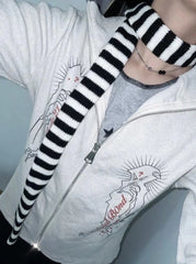 Wonyoung Striped Knit Scarf