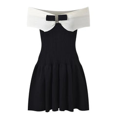 Jiwoo Bow Off-Shoulder Dress