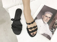 Lisa Chain-Link Slide Sandals