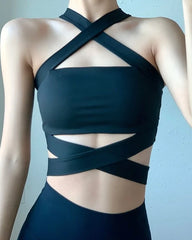 Lisa Criss-Cross Halter Top
