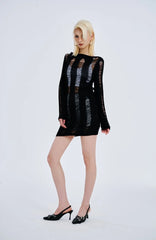 Lisa Distressed Knit Dress