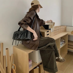 Minju Black Faux Leather Bag
