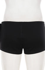 Ningning Black Eyelet Belted Wrap Shorts