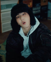 Jisung Black Fur Ski Hat