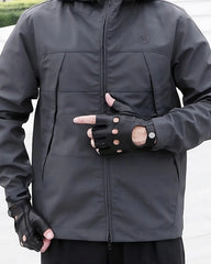 Hyunjin Knuckle Holes Half Gloves