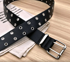Heeseung Noir Layered Eyelet Belt