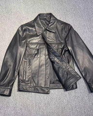 Suga Leather Snap-Button Jacket