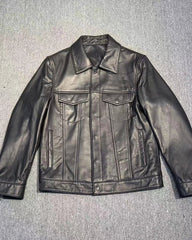 Suga Leather Snap-Button Jacket