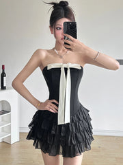 Natty Bow Ruffle Dress