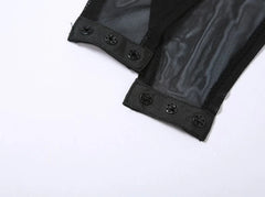 Ryujin Black Mesh Halter Bodysuit