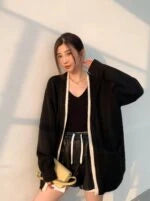 Ni-Ki Noir Open Knit Cardigan