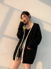 Ni-Ki Noir Open Knit Cardigan