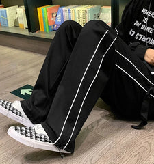 Jay Noir White-Trimmed Pants