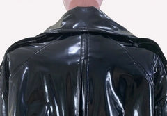 J-Hope Patent Faux Leather Trench Coat