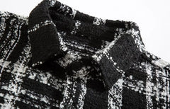 Jimin Black Plaid Tweed Jacket