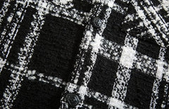 Jimin Black Plaid Tweed Jacket