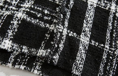 Jimin Black Plaid Tweed Jacket