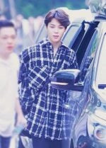 Jimin Black Plaid Tweed Jacket