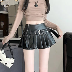 Ruka Pleated Belted Skort
