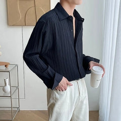 Jin Pleated Textured Shirt
