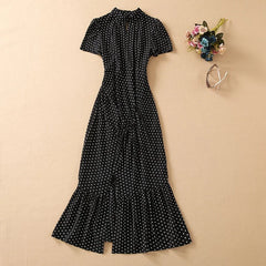 Rose Polka Dot Midi Dress