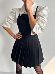 Moka Preppy Pleated A-Line Dress