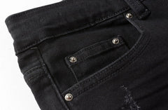 Jimin Noir Ripped Jeans