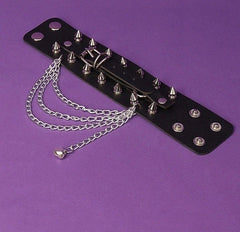 Chaeryeong Black Spiked Chain Bracelet