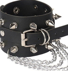 Chaeryeong Black Spiked Chain Bracelet