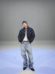 J-Hope Crystal-Studded Baggy Jeans