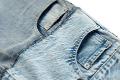 J-Hope Blue Double-Waist Spliced Jeans