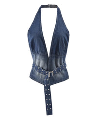 Yunjin Denim Halter Vest