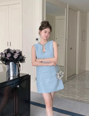 Rora Hollow Chest Tweed Dress