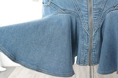 Ruka Ruffled Denim Skirt