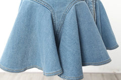 Ruka Ruffled Denim Skirt