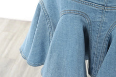 Ruka Ruffled Denim Skirt