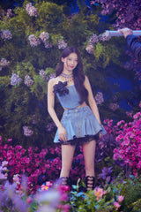 Ruka Ruffled Denim Skirt