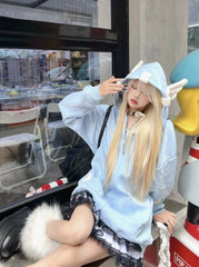 Hyein Blue Stars & Angel Hood Jacket