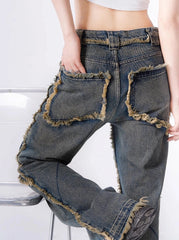 Jay Indigo Tassel-Lined Jeans